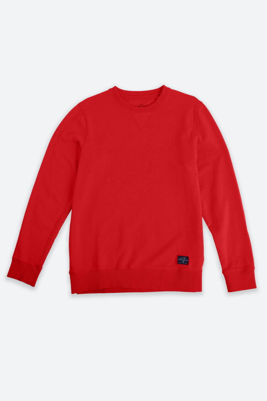 French Terry Crewneck Sweater Red