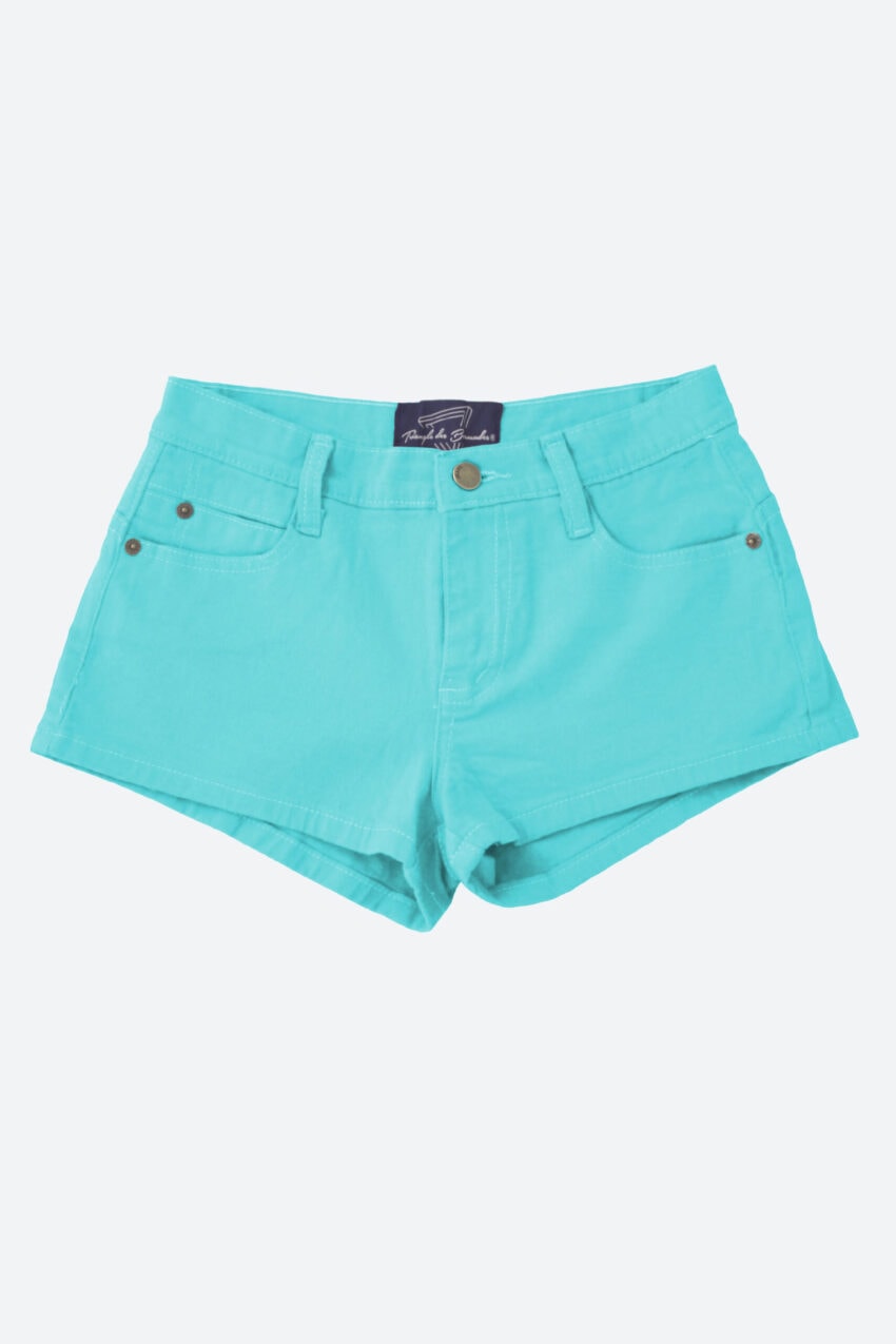 Denim Mini Shorts Turquoise