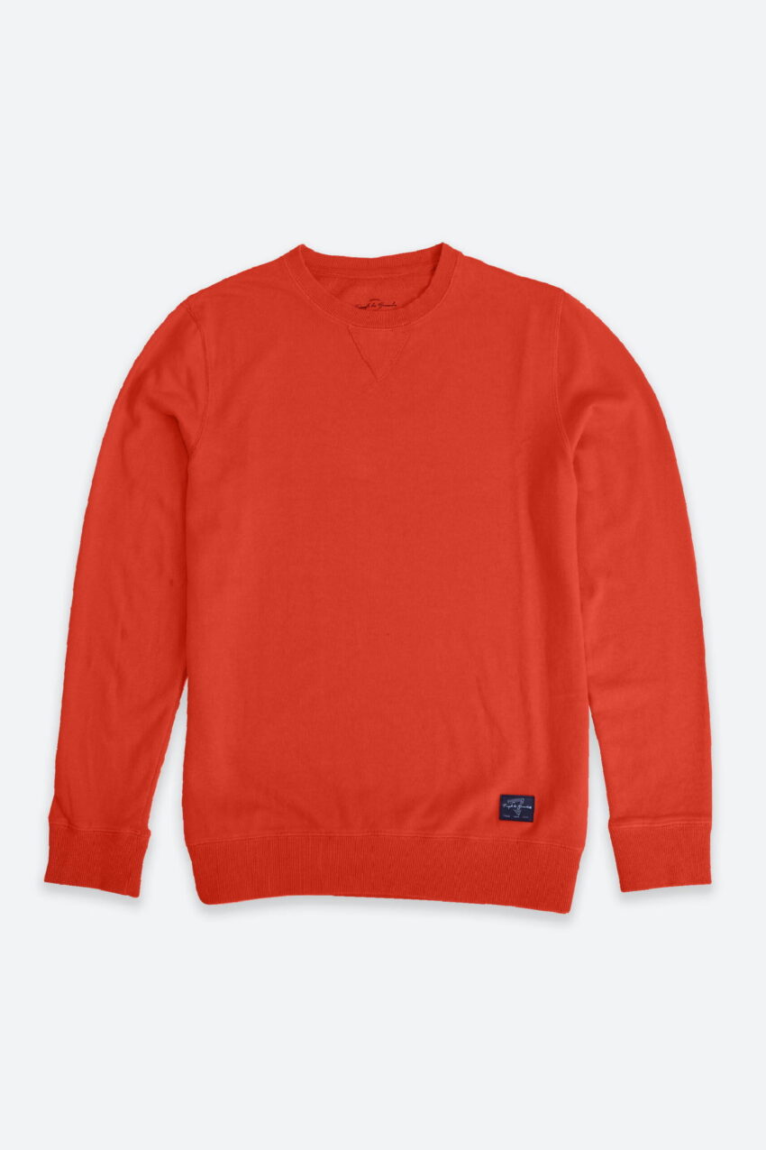 French Terry Crewneck Sweater Burnt Orange